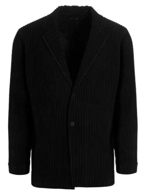 Single-breasted pleated blazer HOMME PLISSE' ISSEY MIYAKE Black