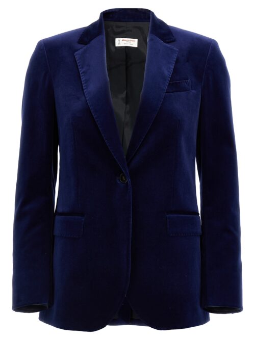 Single-breasted velvet blazer ALBERTO BIANI Blue