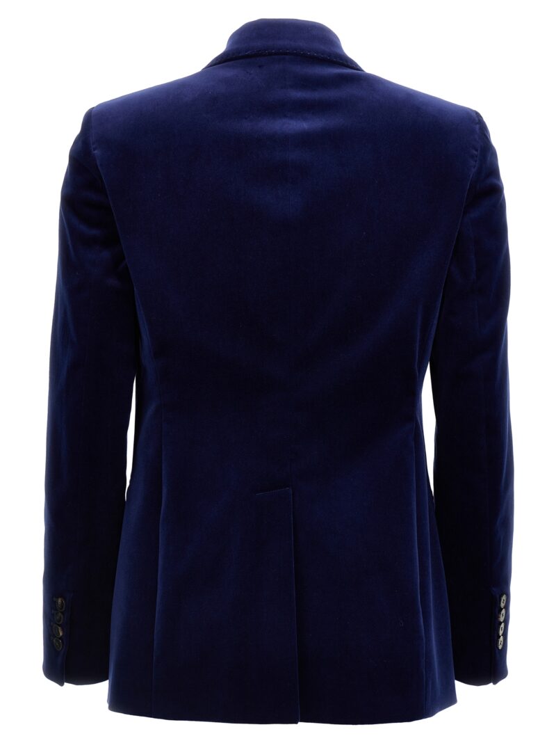 Single-breasted velvet blazer II872CO022380 ALBERTO BIANI Blue