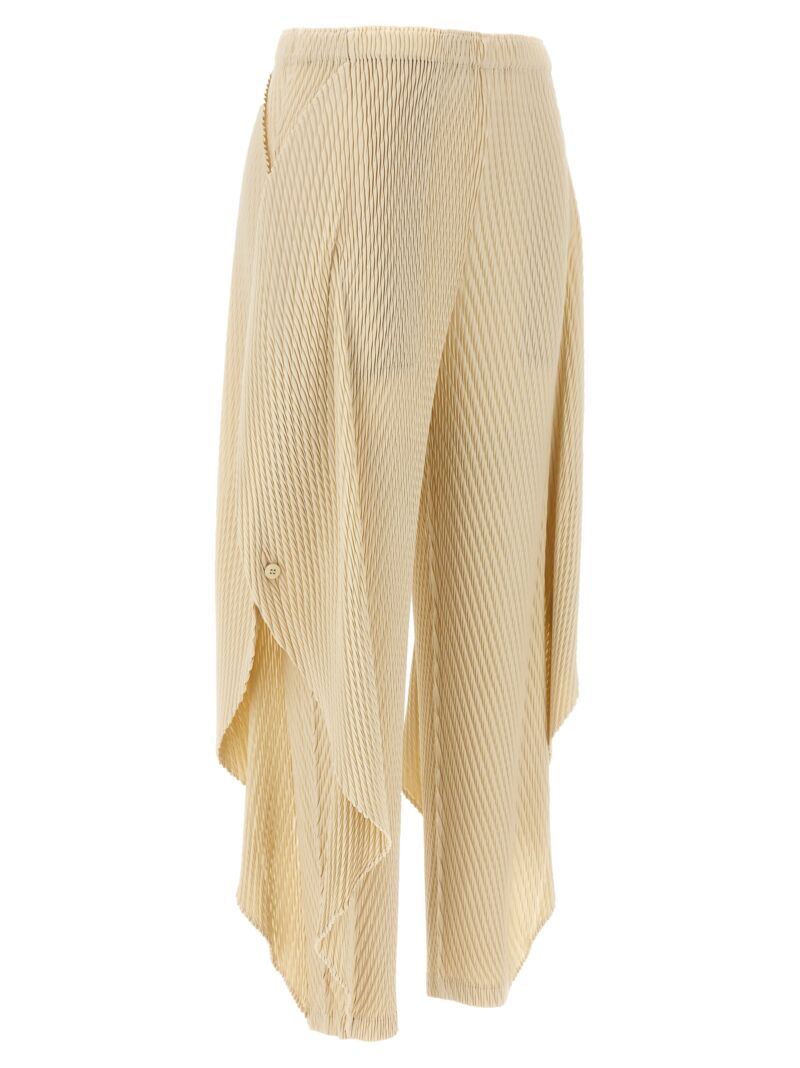 'Orbicular Pleats' pants Woman ISSEY MIYAKE White