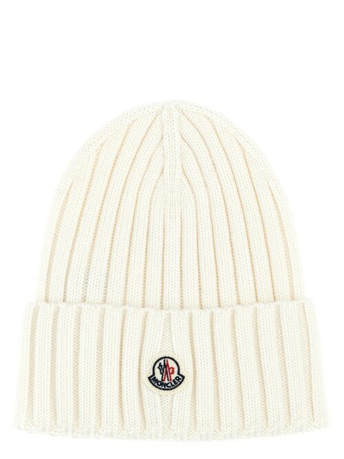 Logo patch beanie MONCLER White