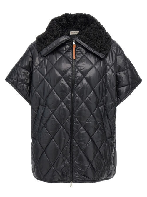 Teddy neck cape MONCLER Black