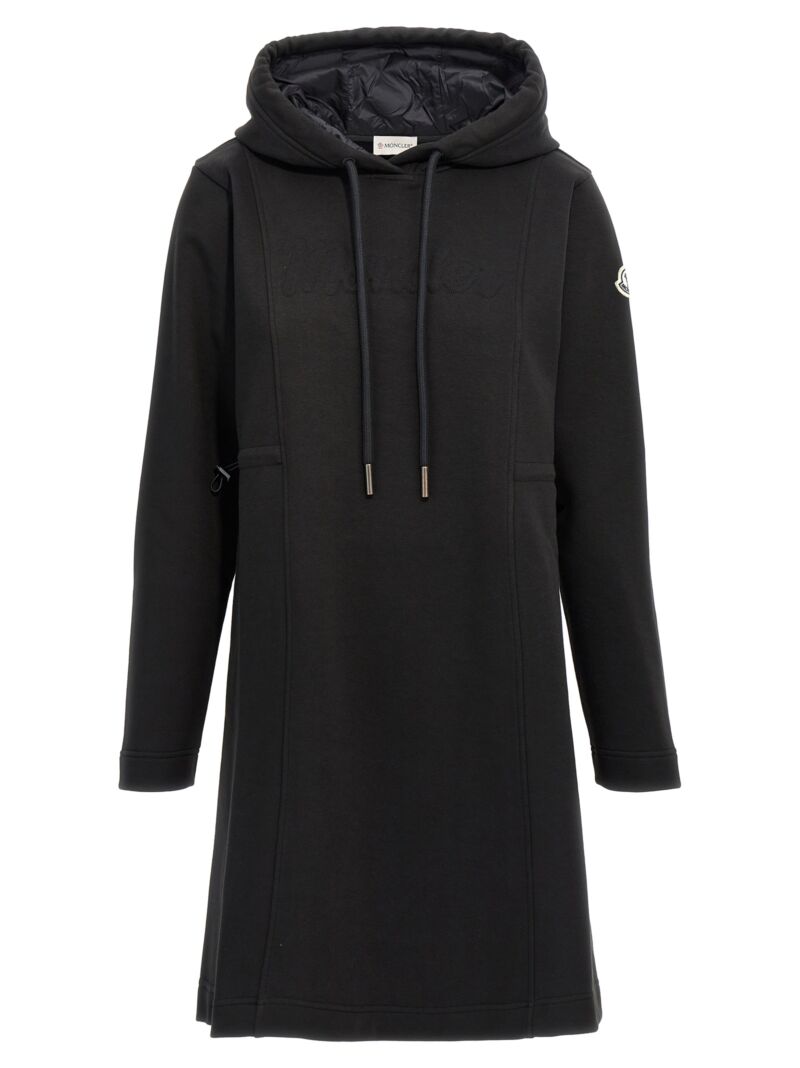 Logo hooded dress MONCLER Black