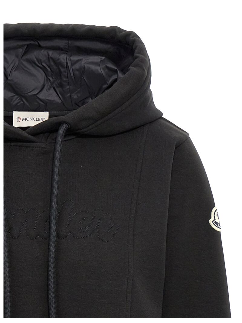 Logo hooded dress Woman MONCLER Black