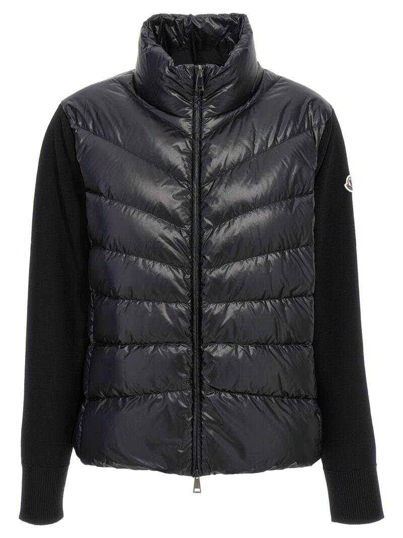 Wool sleeve insert down jacket MONCLER Black