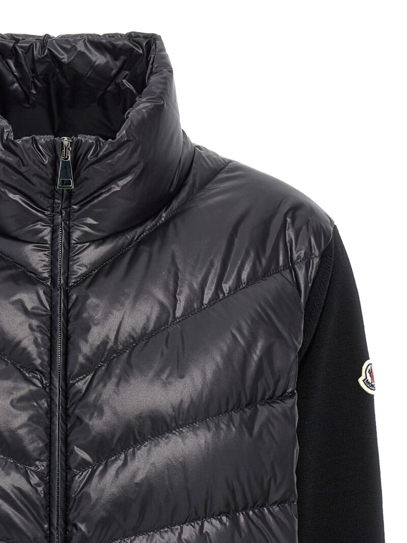 Wool sleeve insert down jacket Woman MONCLER Black