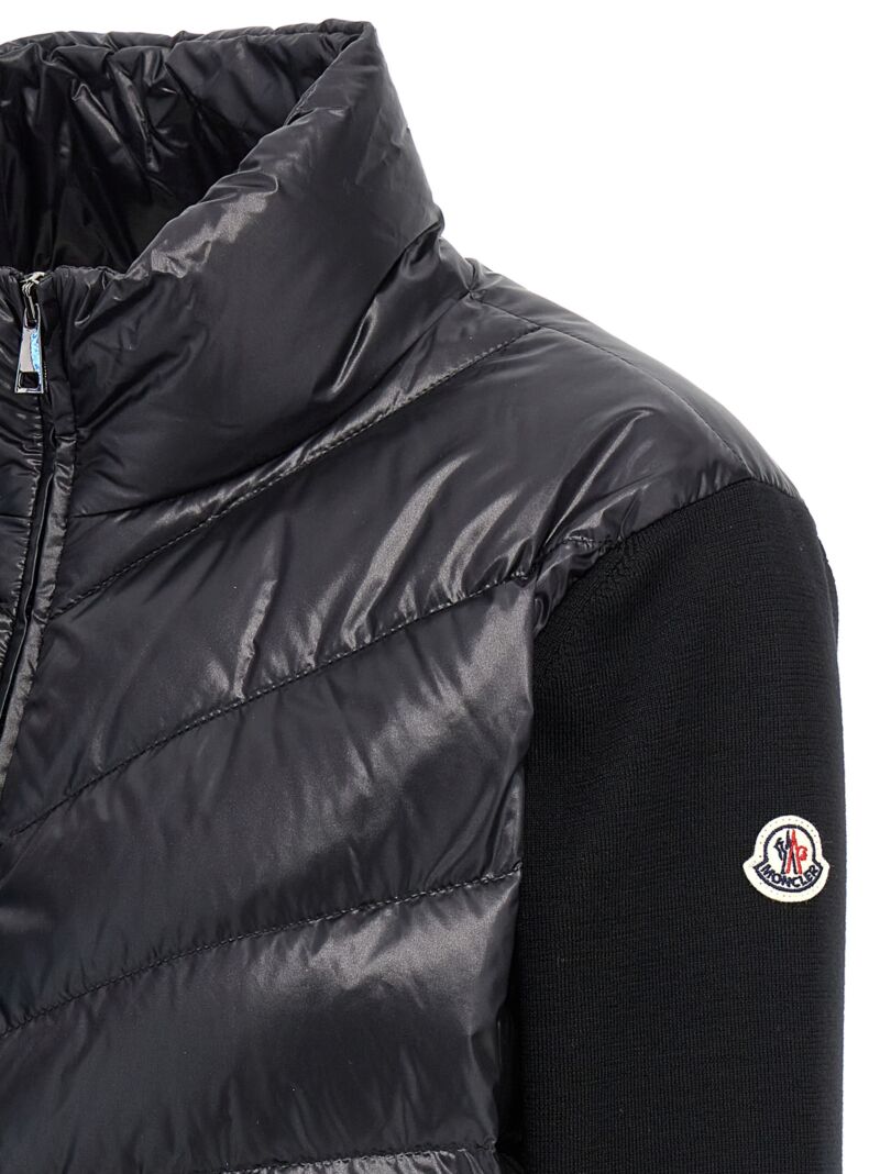 Wool sleeve insert down jacket 100% polyamide MONCLER Black