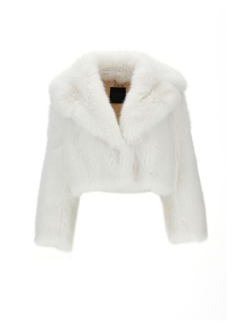 Cropped faux fur B&B COUTURE White