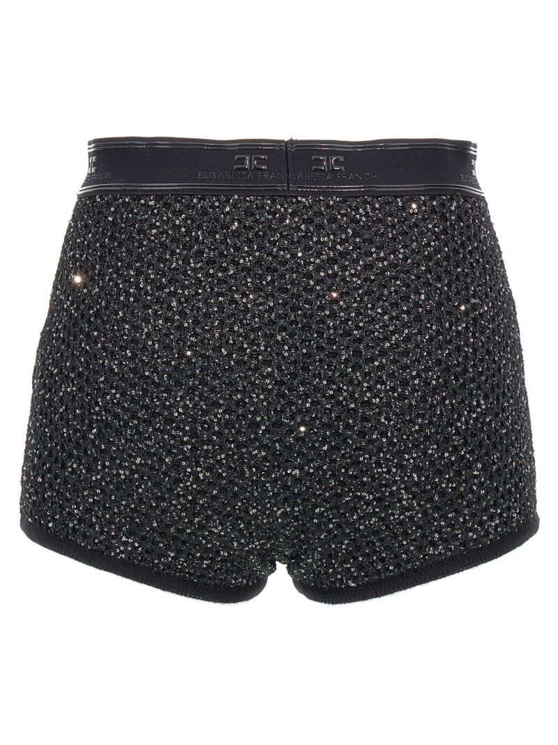 Sequined knit shorts KS01M47E2X16 ELISABETTA FRANCHI Black