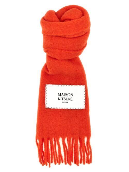 Logo label scarf MAISON KITSUNE Red