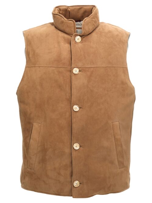 Suede vest BRUNELLO CUCINELLI Beige