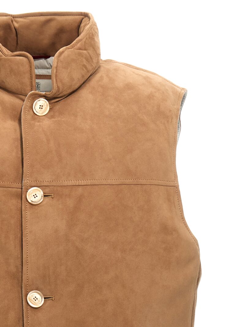 Suede vest Man BRUNELLO CUCINELLI Beige