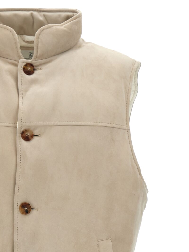 Suede vest Man BRUNELLO CUCINELLI Gray