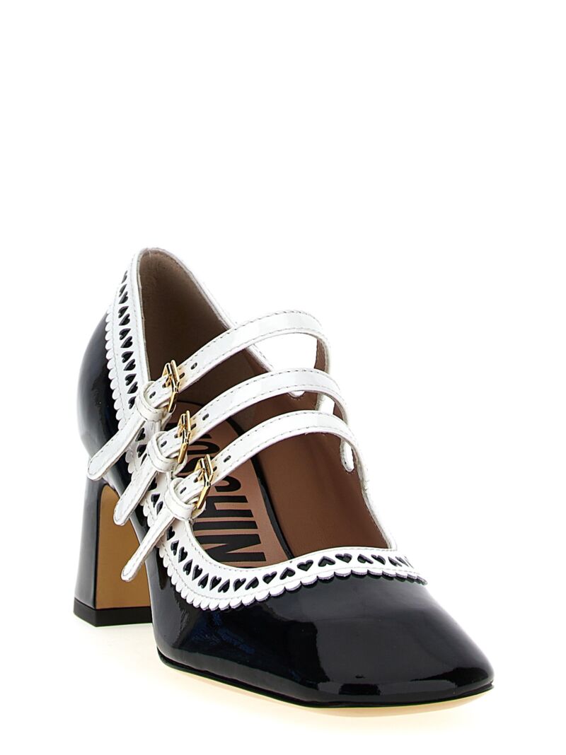 Patent leather pumps MA10056C1LMB100A MOSCHINO White/Black