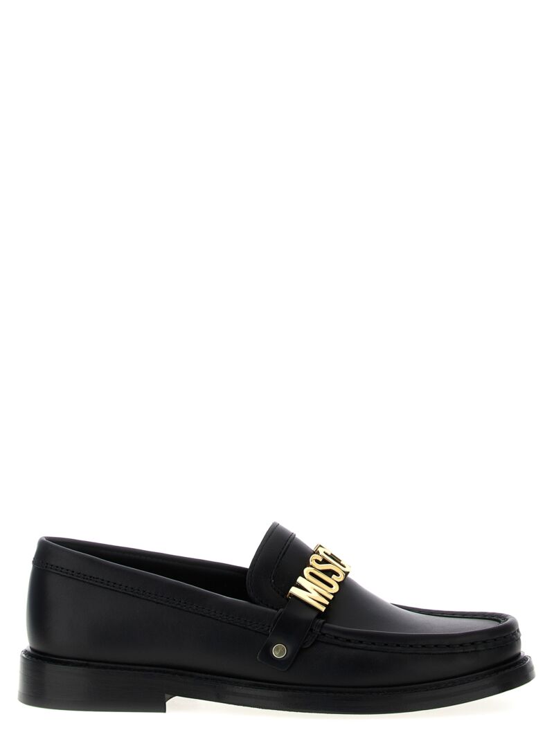 'Lettering' loafers MOSCHINO Black