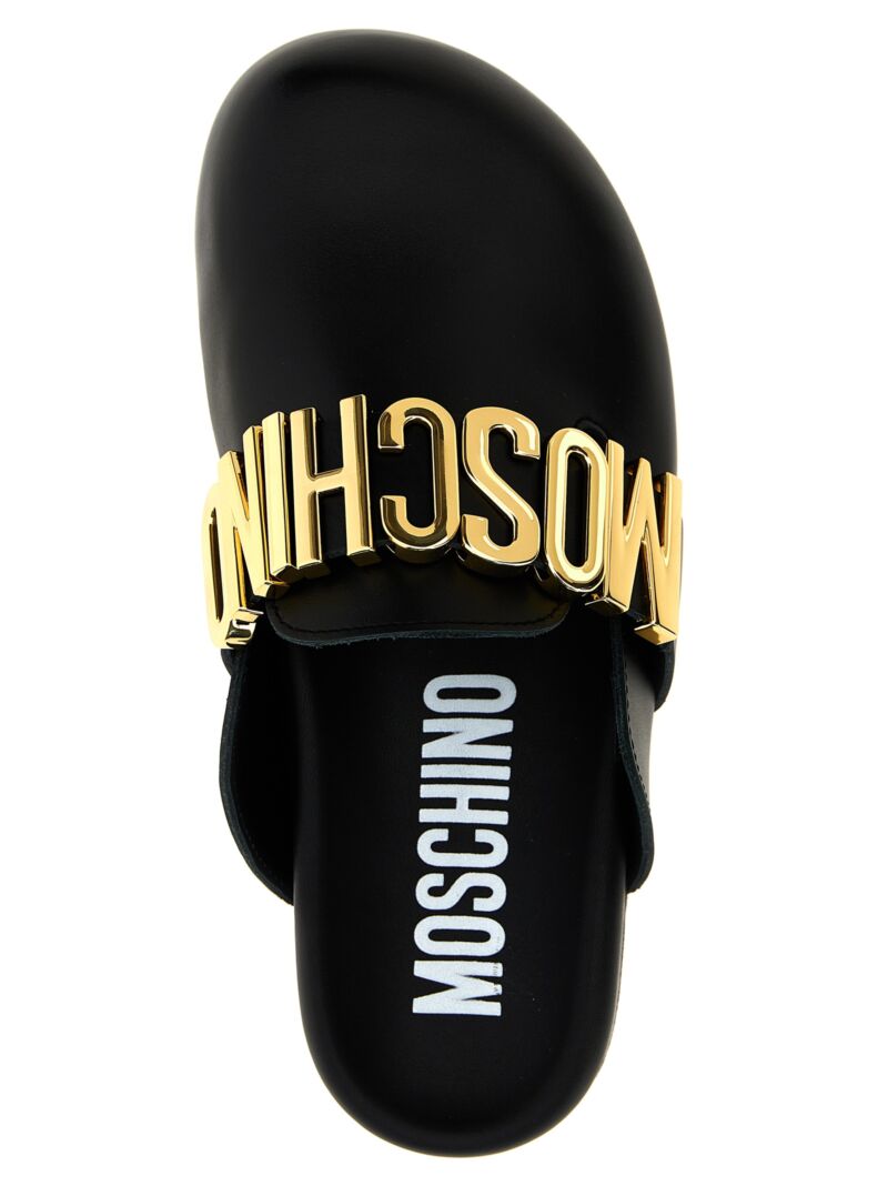 'Birky' sabots 100% calfskin leather (Bos Taurus) MOSCHINO Black