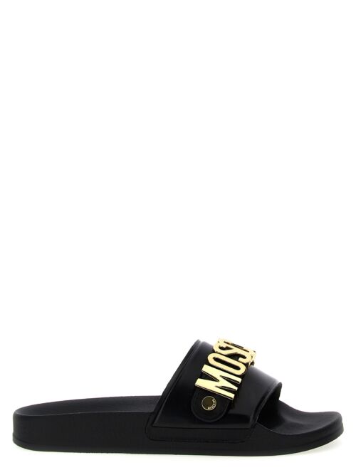 'Lettering' slides MOSCHINO Black