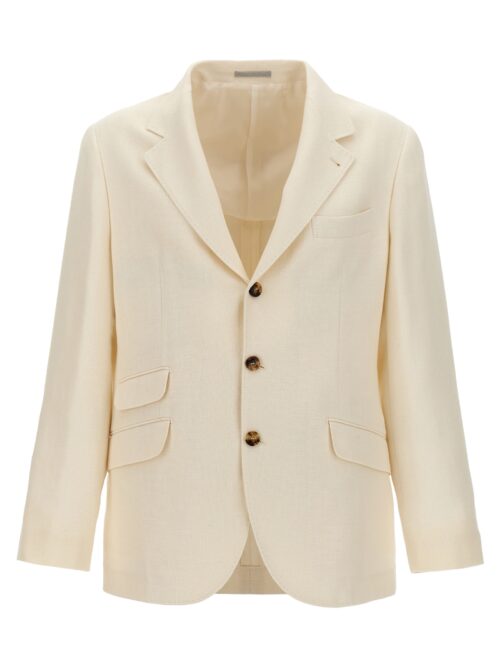 Single-breasted blazer BRUNELLO CUCINELLI White