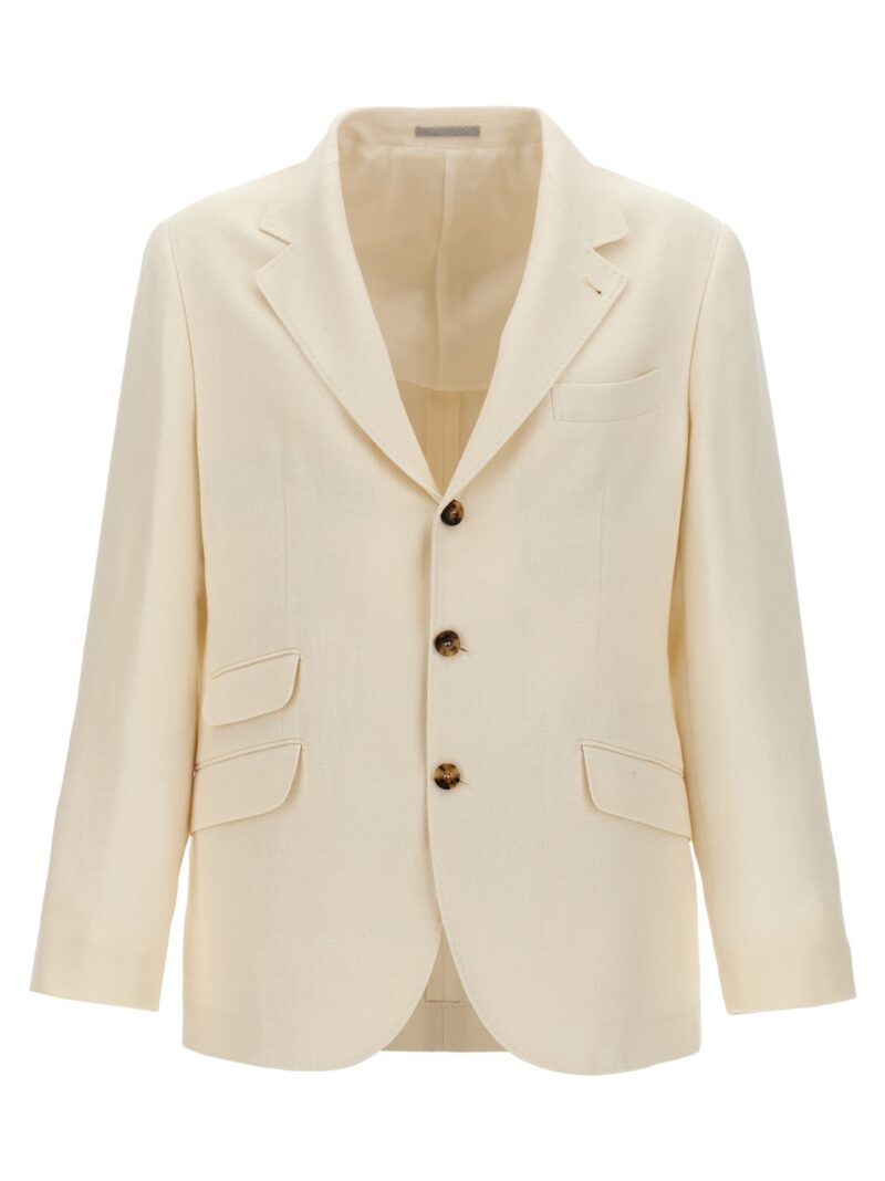 Single-breasted blazer BRUNELLO CUCINELLI White