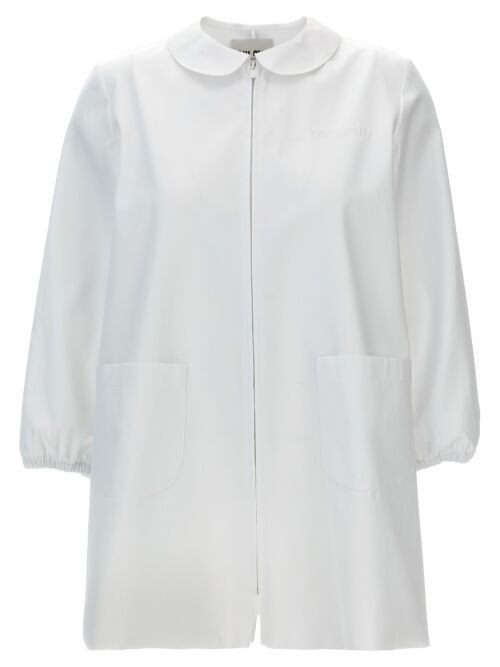 Logo collar dress MIU MIU White