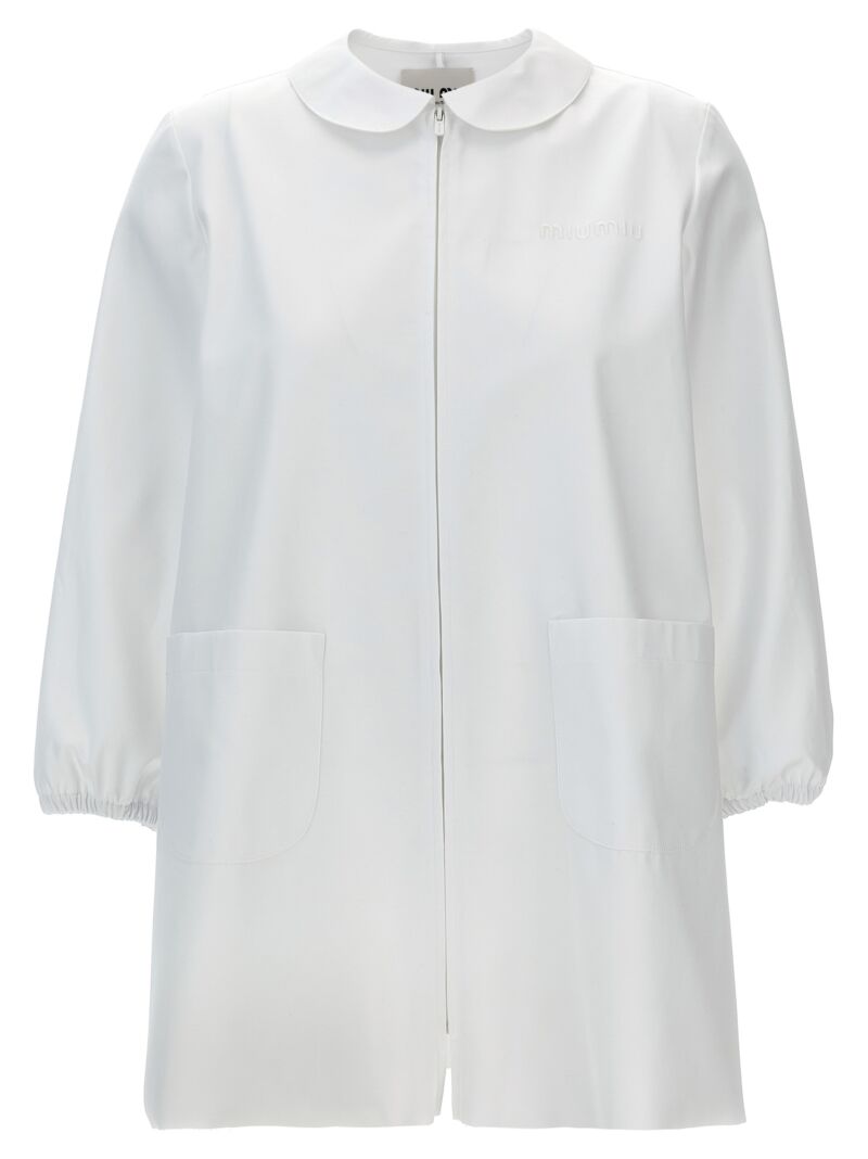 Logo collar dress MIU MIU White