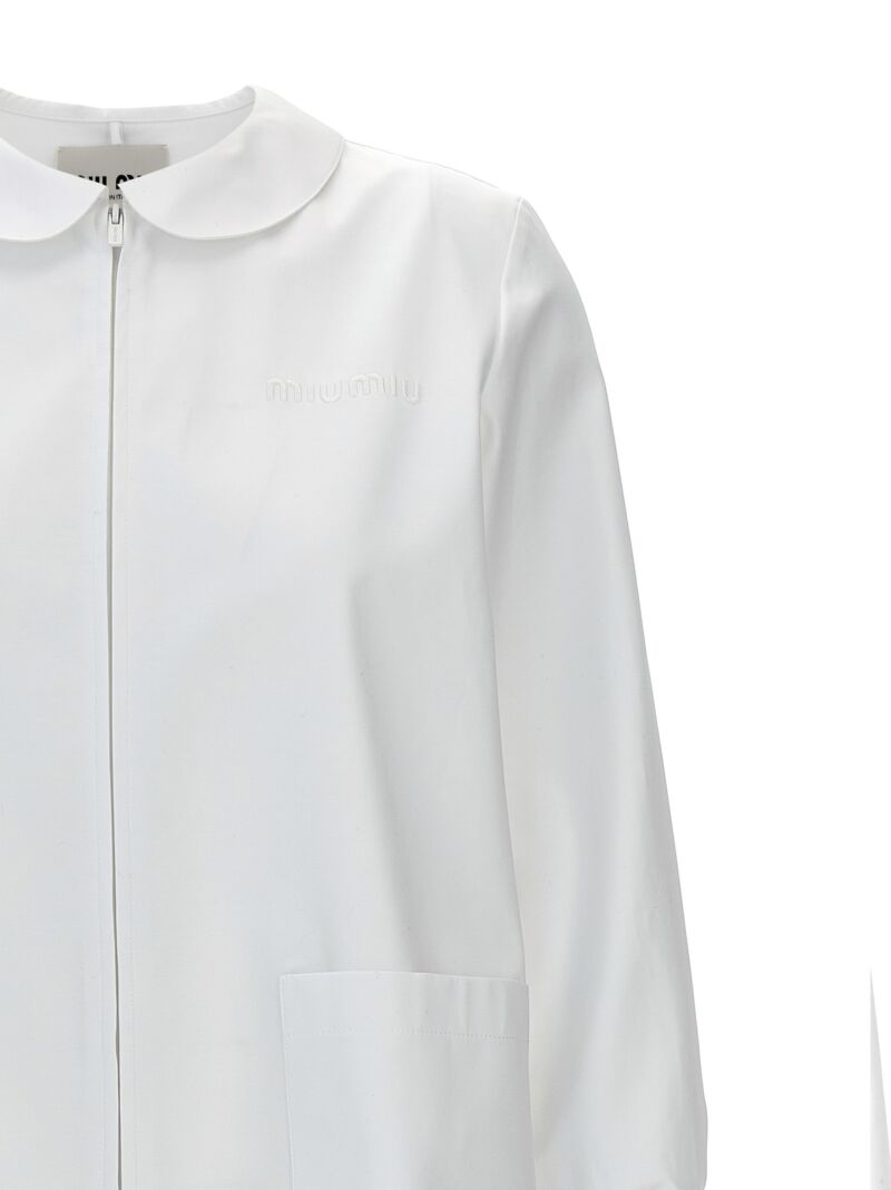 Logo collar dress Woman MIU MIU White