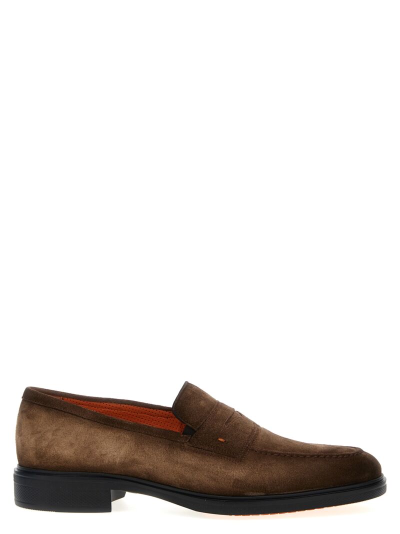 Suede loafers SANTONI Brown