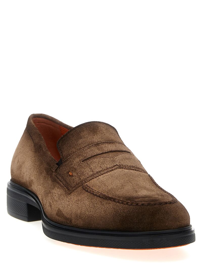 Suede loafers MGEO18964NEAXGEXS50 SANTONI Brown