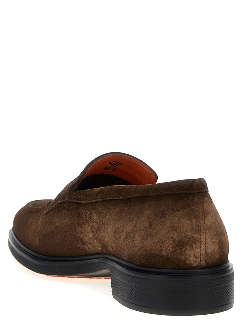 Suede loafers Man SANTONI Brown