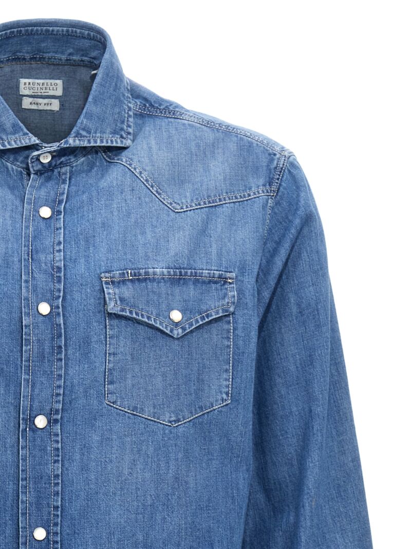 Denim shirt Man BRUNELLO CUCINELLI Blue