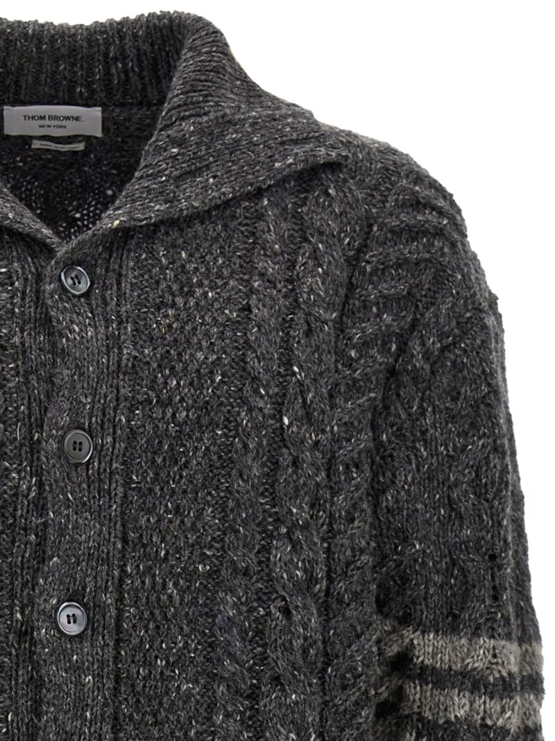 '4 Bar' cardigan Man THOM BROWNE Gray