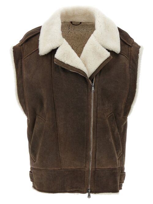 Shearling vest BRUNELLO CUCINELLI Brown