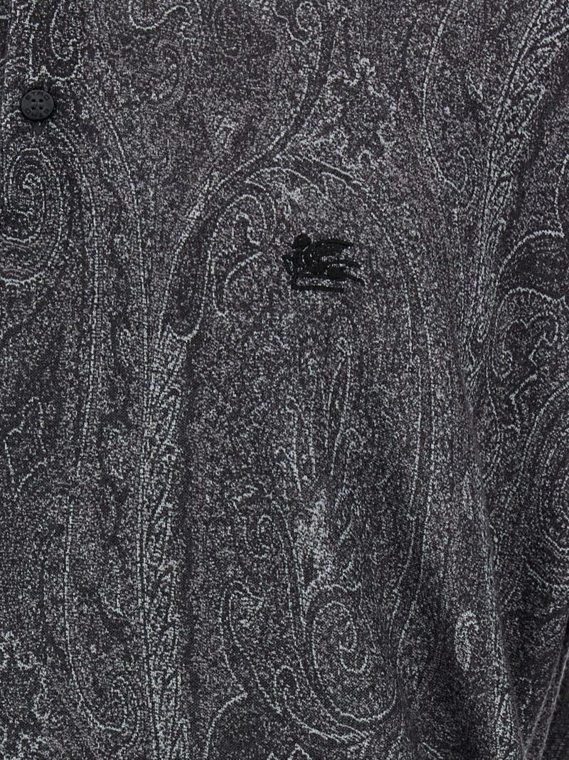 'Paisley' polo shirt 55% silk