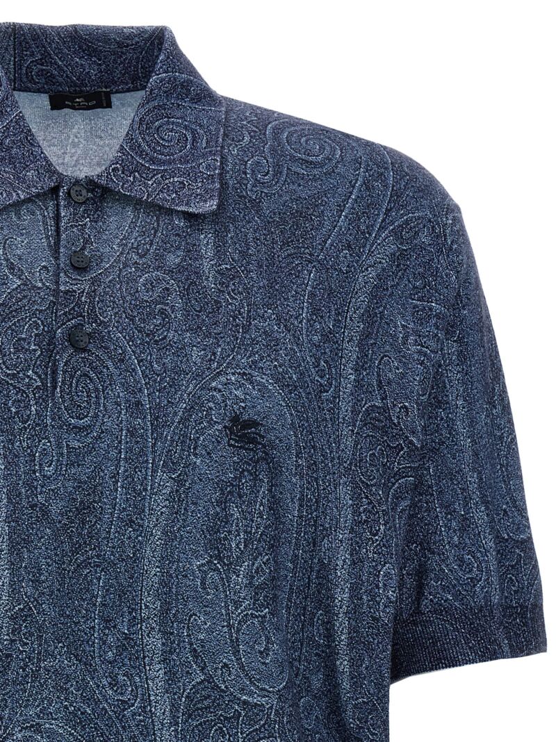 'Paisley' polo shirt Man ETRO Blue