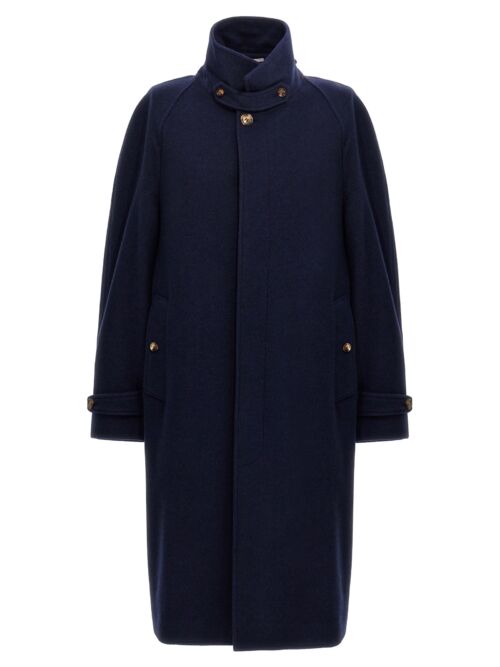 Single-breasted cashmere coat BRUNELLO CUCINELLI Blue