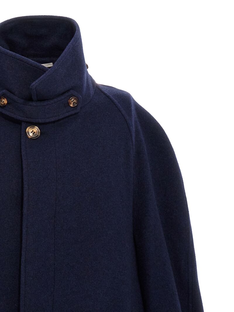 Single-breasted cashmere coat Man BRUNELLO CUCINELLI Blue