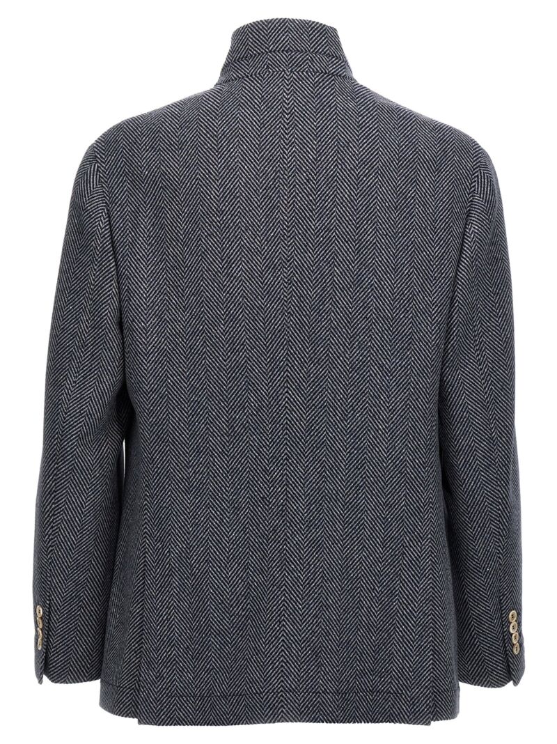 Chevron wool jacket MY4436265C131 BRUNELLO CUCINELLI Blue