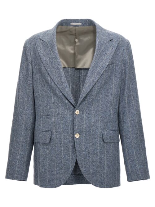 Pinstripe blazer BRUNELLO CUCINELLI Light Blue