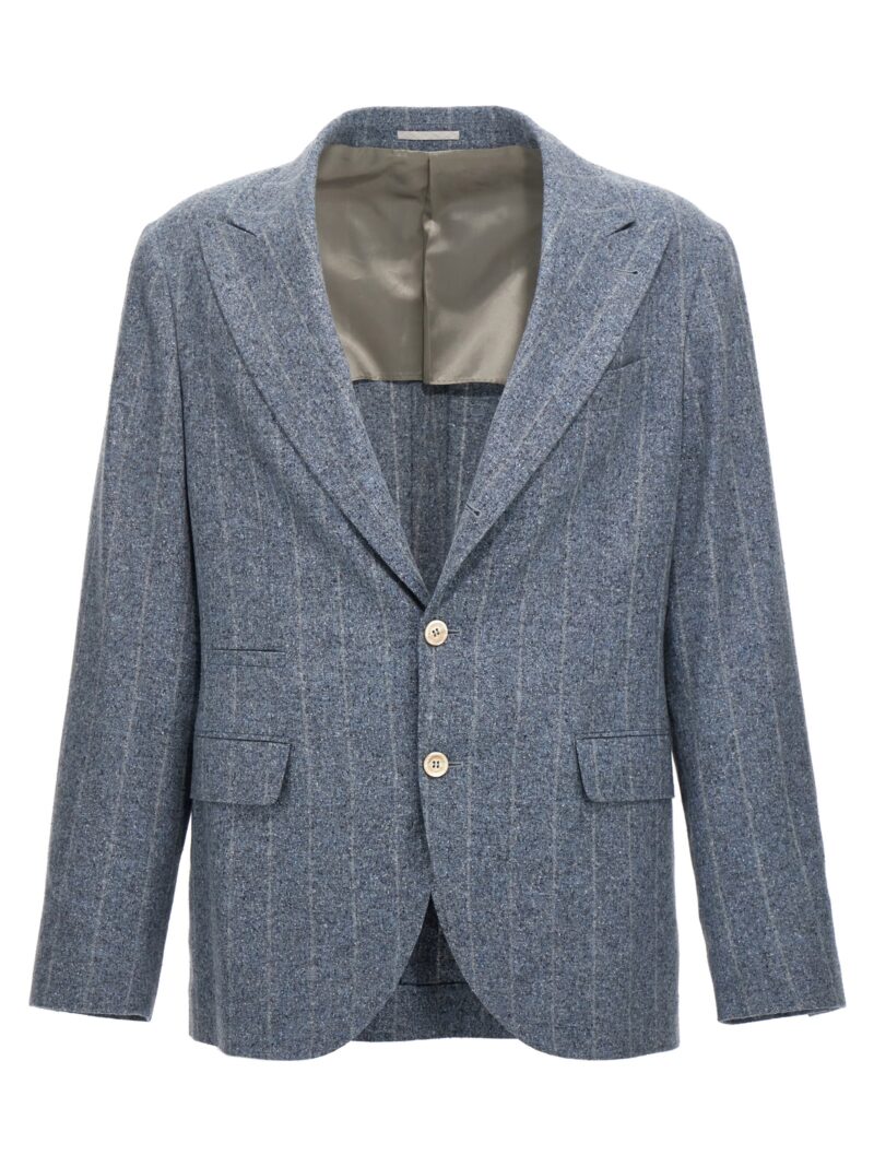 Pinstripe blazer BRUNELLO CUCINELLI Light Blue