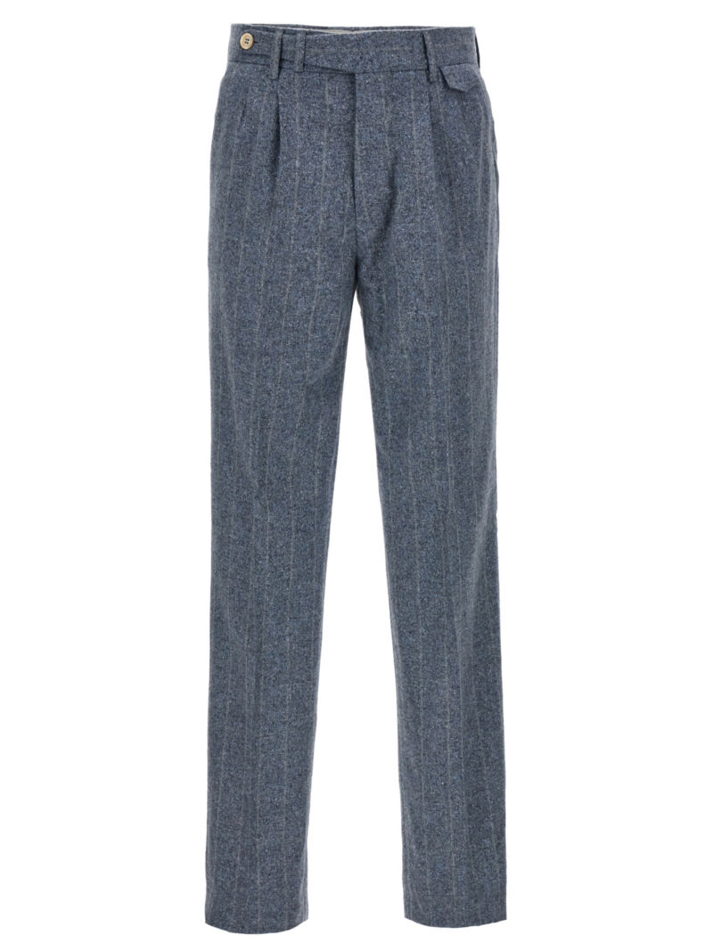 Pinstripe pants BRUNELLO CUCINELLI Light Blue