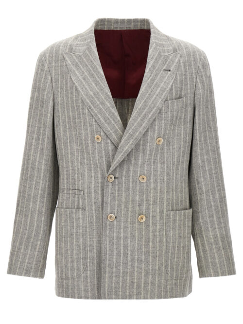 Pinstripe blazer BRUNELLO CUCINELLI Gray