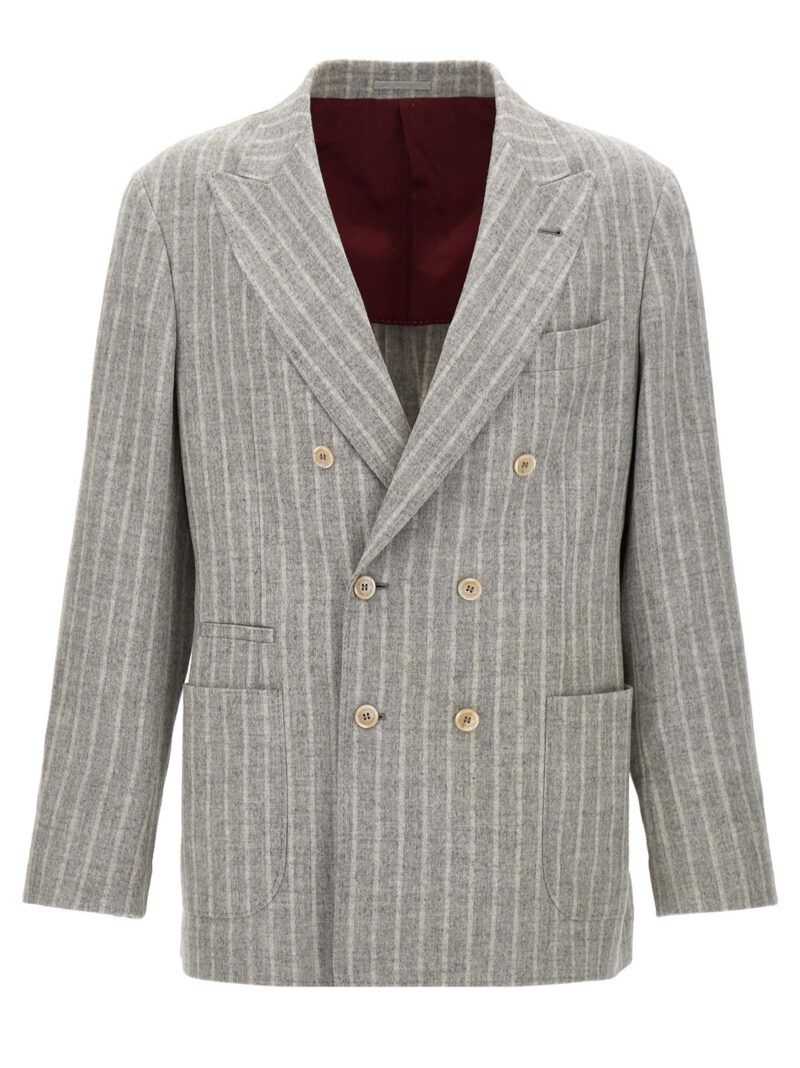 Pinstripe blazer BRUNELLO CUCINELLI Gray