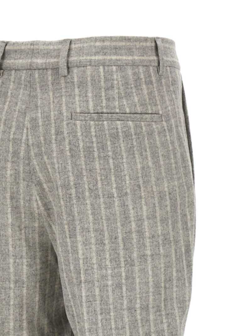 Pinstripe pants 56% alpaca wool 28% wool 15% polyester 1% elastane BRUNELLO CUCINELLI Gray