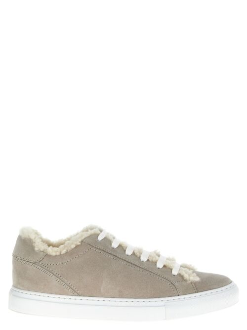 Suede fur sneakers BRUNELLO CUCINELLI Gray