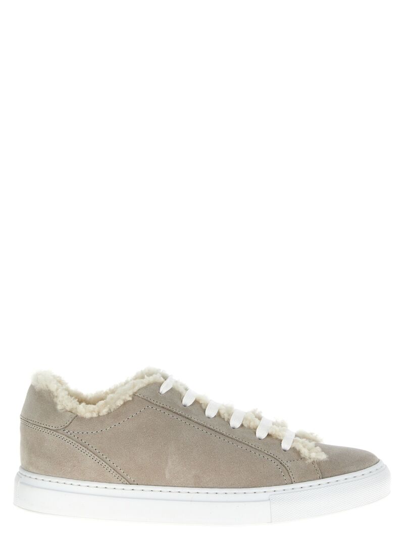 Suede fur sneakers BRUNELLO CUCINELLI Gray