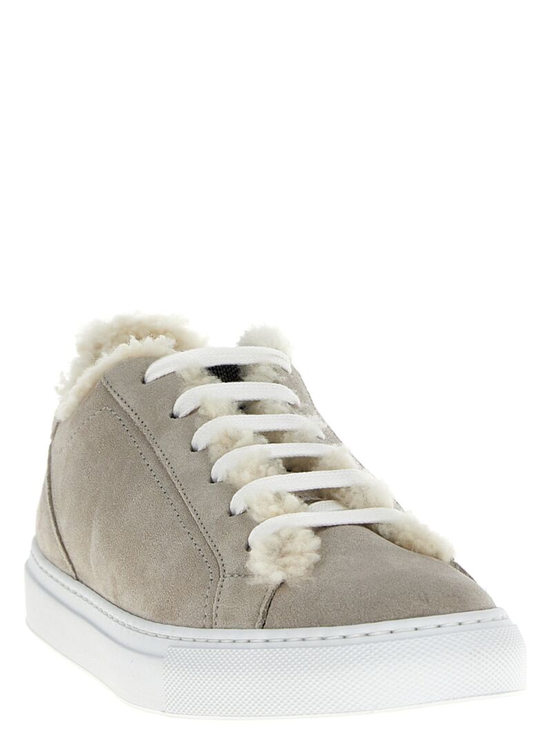 Suede fur sneakers MZSFG2573C9593 BRUNELLO CUCINELLI Gray