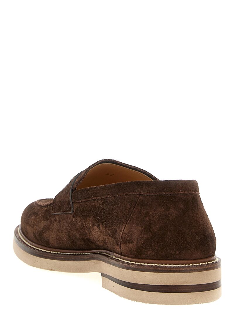 Suede loafers Man BRUNELLO CUCINELLI Brown