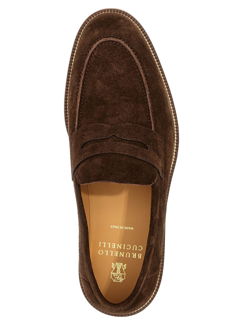 Suede loafers 100% suede leather BRUNELLO CUCINELLI Brown