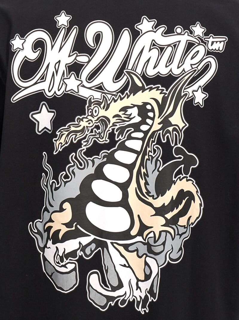 'Dragon Skate' T-shirt 100% cotton OFF-WHITE Black