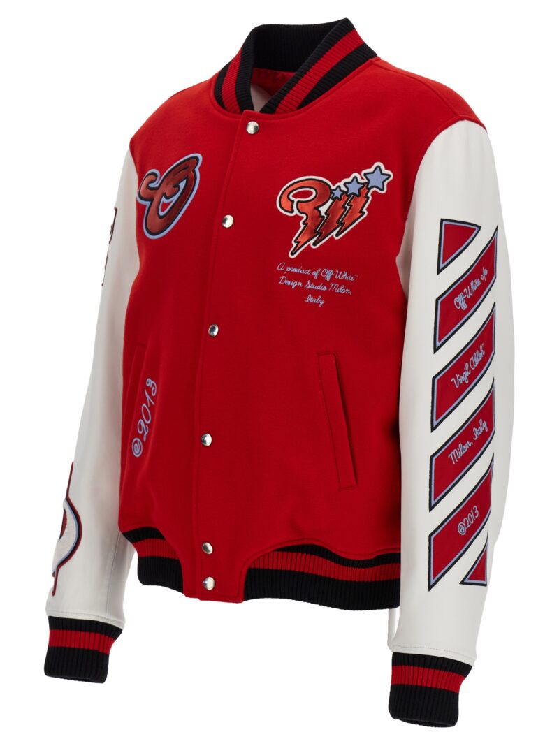 'Varsity' bomber jacket Man OFF-WHITE Red